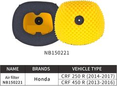 Воздушный фильтр NIBBI  NB150221 Honda CRF450R 2013-16 CRF250R 2014-17