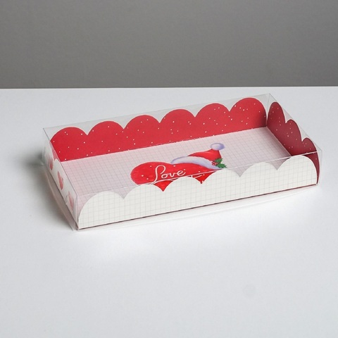 Коробка для кондитерских изделий с PVC-крышкой «LOVE WINTER», 10,5 × 21 × 3 см