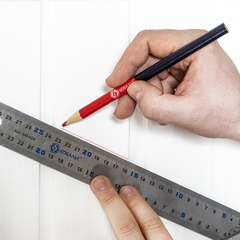 Карандаш строительный КОБАЛЬТ 2-хцветный, красный/синий 180*10 мм (3 шт.) (793-138)