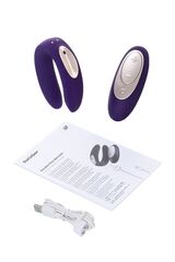 Фиолетовый вибратор для пар Partner Plus Remote с пультом ДУ - 
