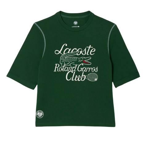 Женская теннисная футболка Lacoste SPORT Roland Garros Edition Heavy Jersey T-shirt - green