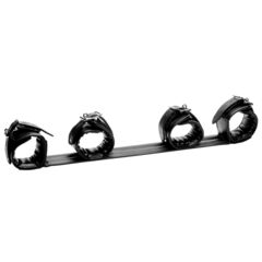 Черная распорка с манжетами для рук и ног Deluxe Rigid Spreader Bar - 