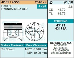 Поршень двигателя TEIKIN 43171 0.50 (4шт/упак)