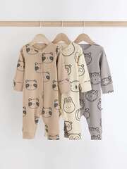 Комбинезон / Cлип для малышей Next N77-787, 3 шт., Бежевый, Серый