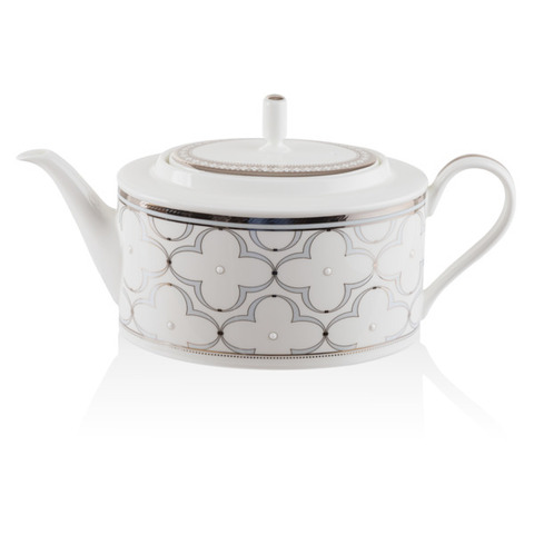 Чайник 1.25л Noritake Трефолио с платиновым кантом