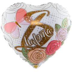 сердце 18" 8 МАРТА Розы