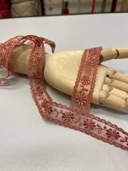 Тесьма декоративная (70%вискоза/30%полиэстер, Кирпично-розовый, 23)