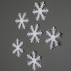Декоративное украшение, Снежинки, Белый, 7,5 см, 10 шт.