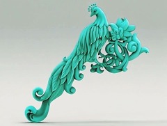 Силиконовый молд № 0329 Павлин большой левый