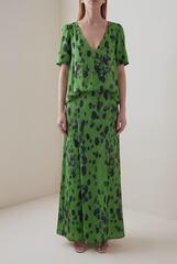 Платье с отлетной спинкой зеленое