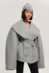 Пальто с округлым воротником