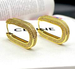 Серьги -конго овальные с микроцирконами style by CELINE