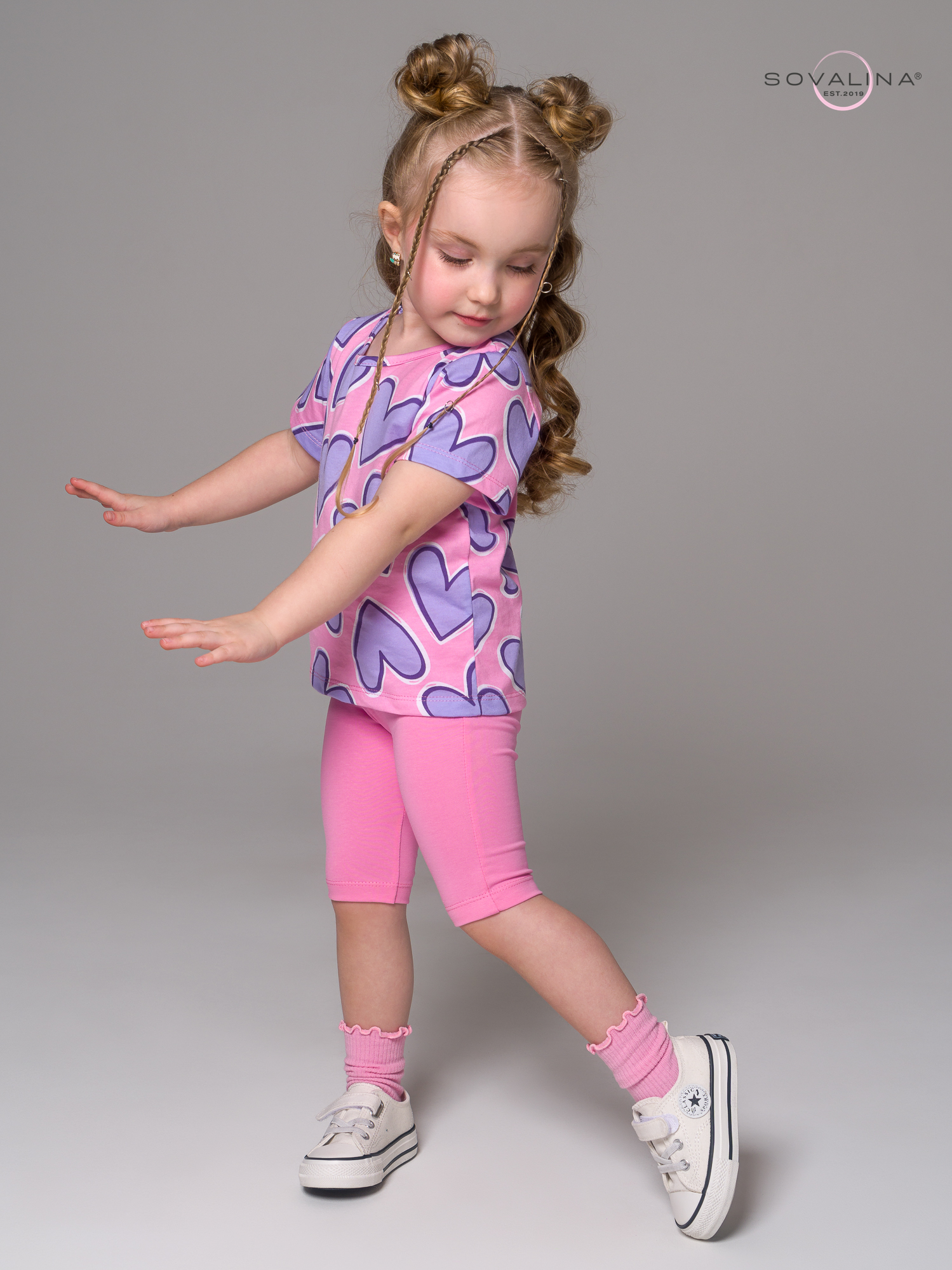 Костюм Актив сиреневые сердца-барби