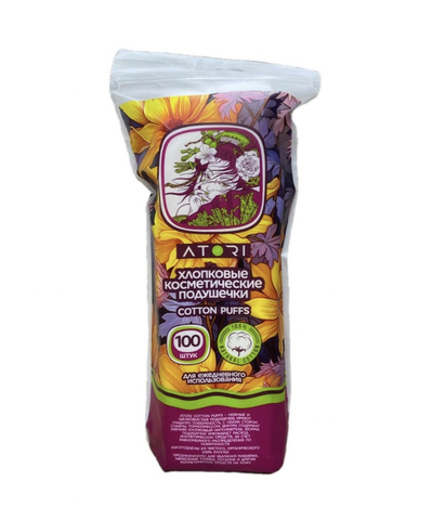 ATORI Хлопковые косметические подушечки 100 штук