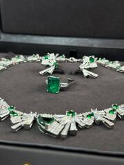 54124- Комплект украшений колье + серьги в стиле BVLGARY