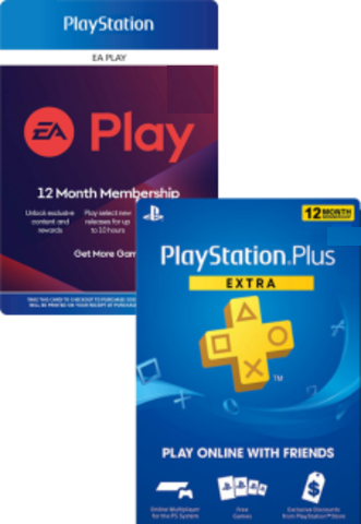 Playstation Store UA комплект подписок: 12-месячная подписка PlayStation Экстра + EA Play 12-месячная подписка [услуга выкупа подписки в аккаунт PSN]