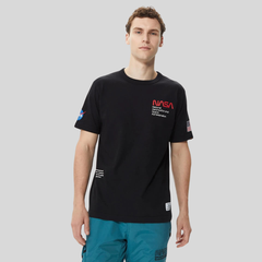 Футболка Alpha Industries Nasa Worm Logo Tee Black (Черная)