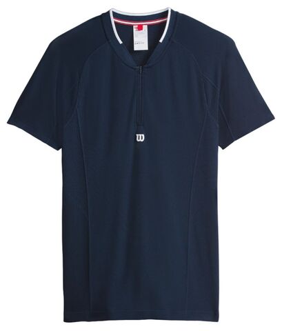 Теннисное поло Wilson Players Seamless Zip Henley 2.0 - classic navy