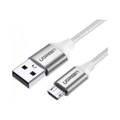 Кабель UGREEN US290 (60153) USB 2.0 A to Micro USB Cable Nickel Plating Aluminum Braid 2мбелый/Silver