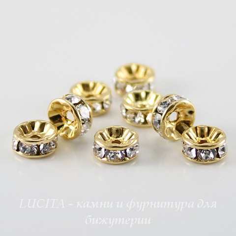 77506 Бусина - рондель Сваровски Crystal (цвет - золото) 6х3 мм ()