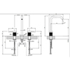 Gessi 316 Смеситель для раковины на 3 отверстия, без донного клапана, излив 156мм, h=269мм, цвет: brushed black metal pvd 54311#707