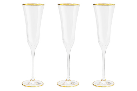 Набор бокалов для шампанского 6шт 175мл Same Сабина золото