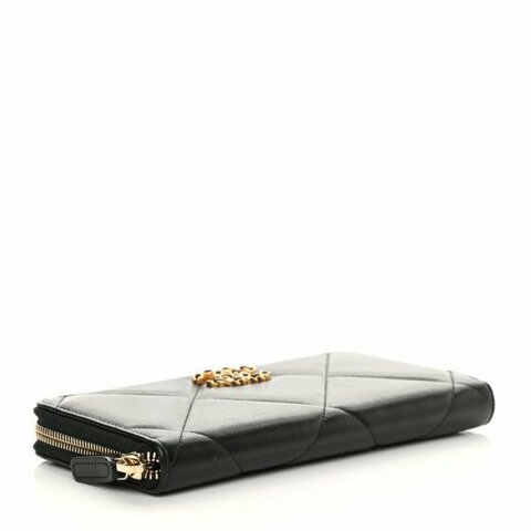 Стеганый бумажник на молнии Chanel 19 из кожи