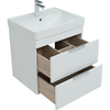 Aquanet 312424 Тумба с раковиной Ирис new 60 подвесная 1 ящ. 2 фасада цв.белый глянец (312424)