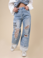 Брюки женские джинсовые