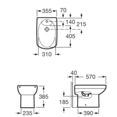 БИДЕ НАПОЛЬНОЕ ROCA DAMA SENSO