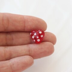 Подвеска Сердце, стекло, красный 14 мм, Ф045