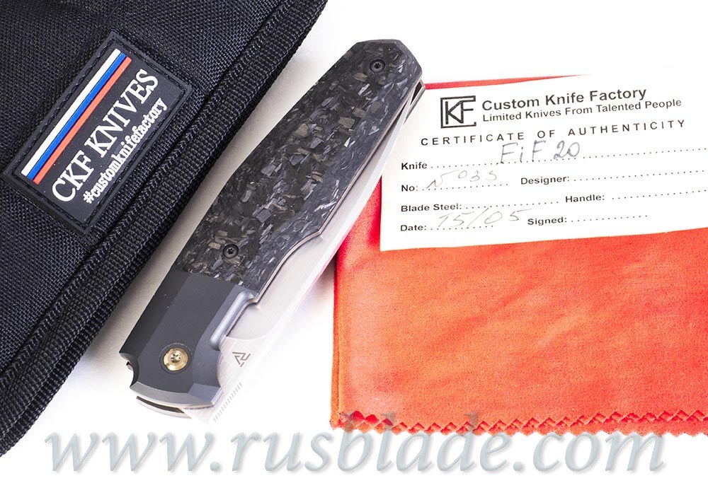 CKF/Philippe Jourget collab FIF20 knife 2020 (M390, Zirc, Marble CF) - фотография 