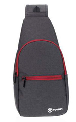 Рюкзак однолямочный Torber T062-BRD, чёрный/бордовый