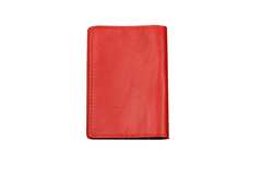 Обложка на паспорт комбинированная, "Цветочное поле" красная