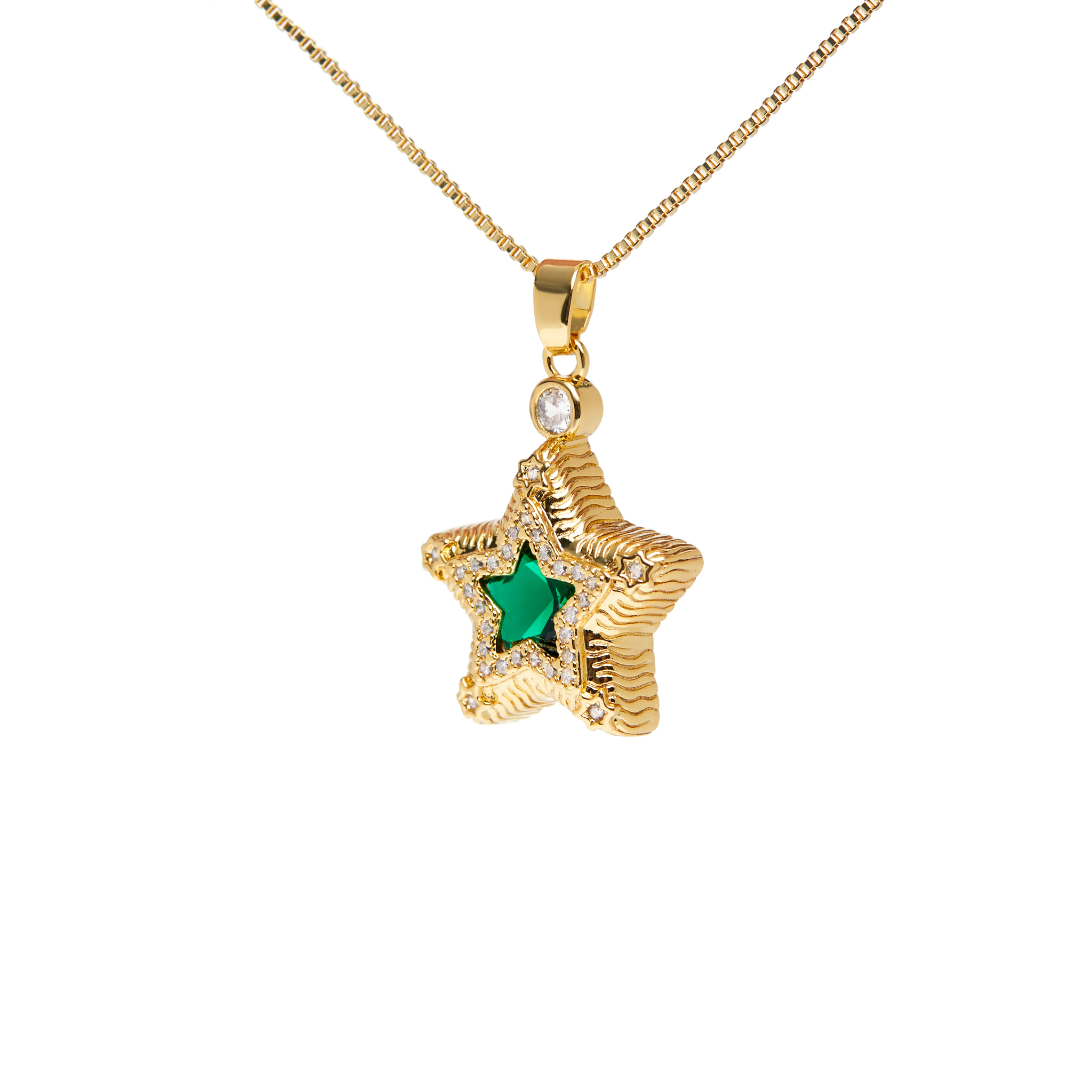 DÉJÀ VU Колье Volumetric Star Necklace – Green déjà vu колье green aphrodite necklace