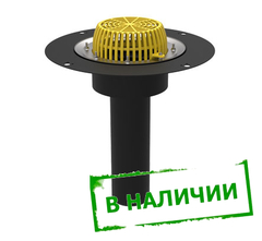ТП-01.У.100/4 Кровельная воронка с фланцем из нержавеющей стали и листвоуловителем