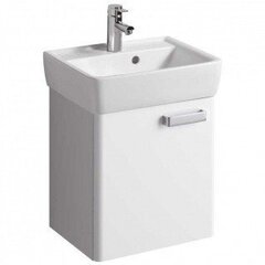 Шкафчик для раковины Geberit Renova Plan, с одной дверью: B=41см, H=46см, T=38см, матовый белый / меламиновое покрытие, белая / блестящая лакированная фото