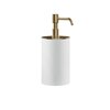 Gessi 59537#726 Gessi Rilievo Дозатор для жидкого мыла, настольный, колба белая, цвет warm bronze brushed pvd