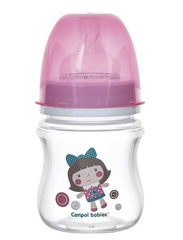 Бутылочка PP EasyStart (35/220) с широким горлышком антиколиковая, 120 мл, 3+ Toys, цвет: (розовый)