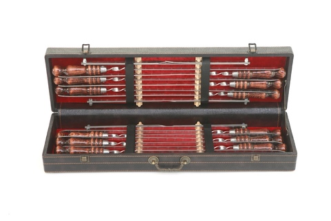 Кизлярский набор шампуров в коробке кожзам №12