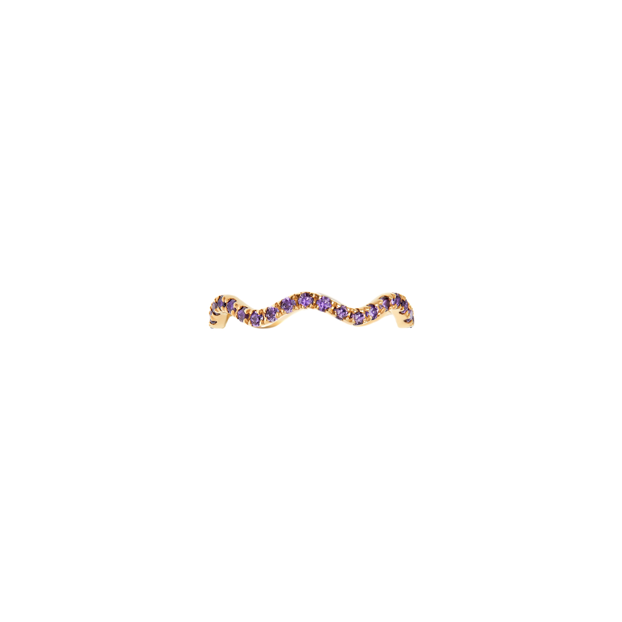 VIVA LA VIKA Кольцо Wave Pave Ring – Gold Violet