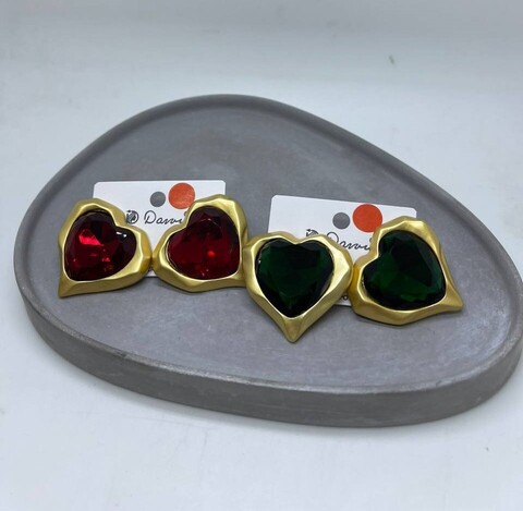 Серьги сердце крупное золото