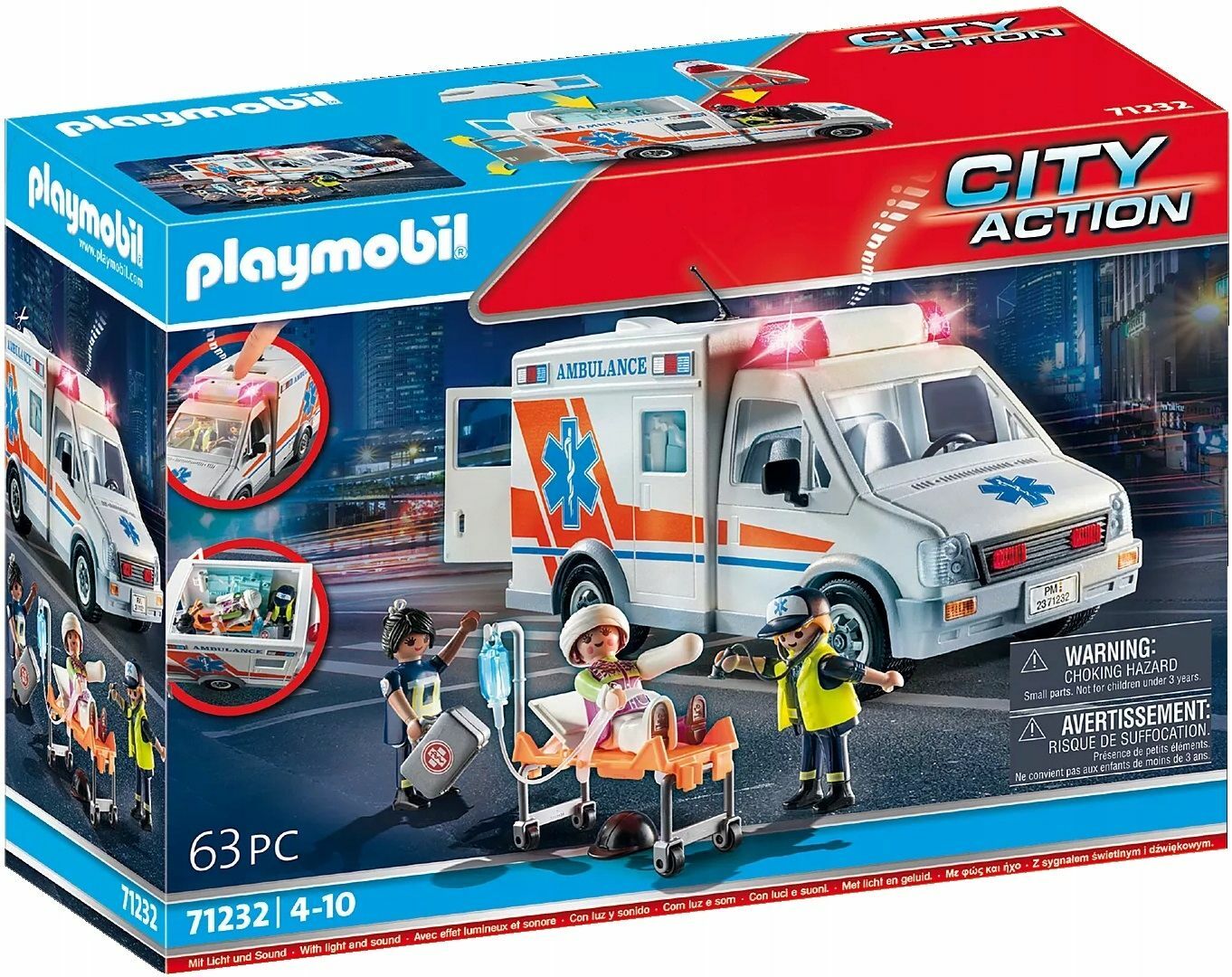 Конструктор Playmobil City Action - Скорая помощь со светом и звуком -  Плеймобиль 71232 купить в Москве | Доставка по России.