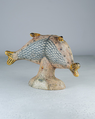 Скульптура из шамотной глины «Под знаком рыбы», 17х30х19 см, Falco Ceramic