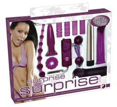 Фиолетовый эротический набор из 12 предметов Surprise Surprise Lovetoyset - 