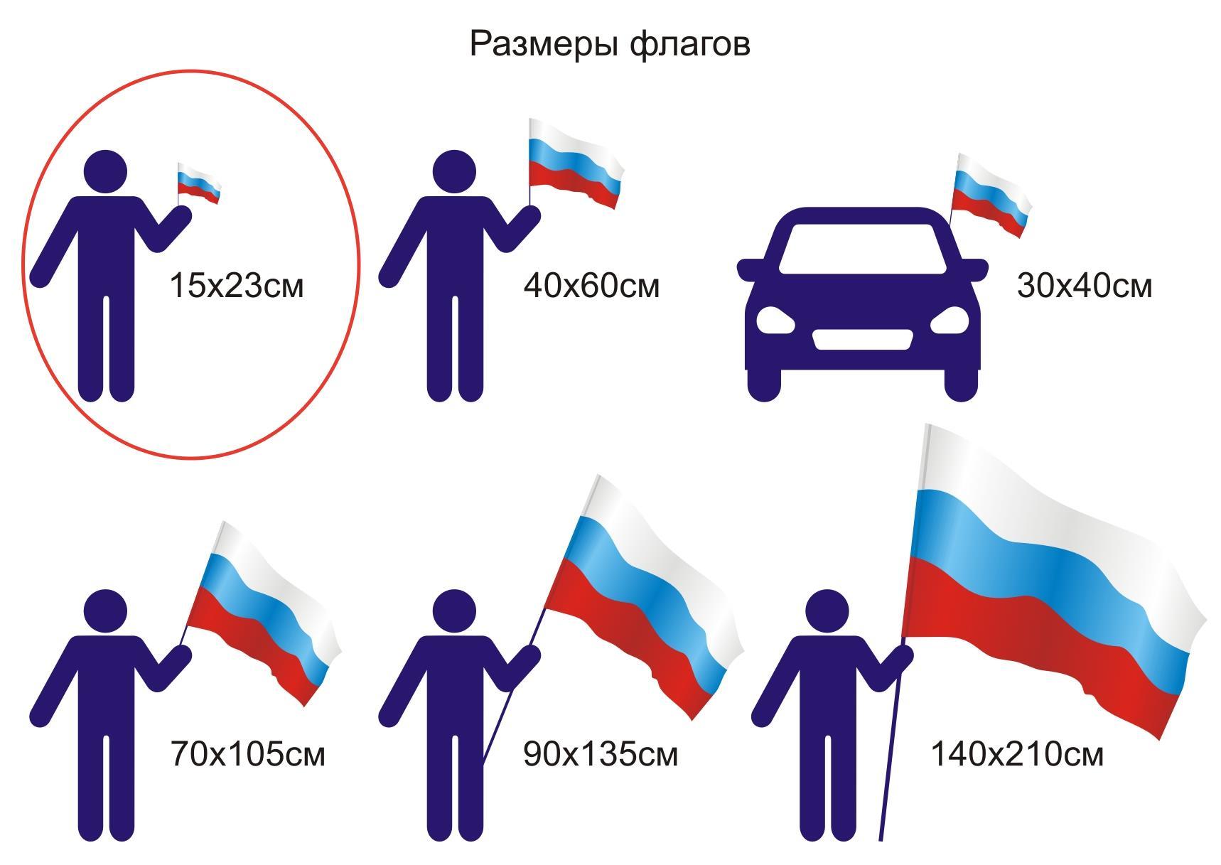 Знамя Победы флажок на палочке 15х23 см