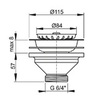 Выпускной комплект для мойки Alcaplast A37