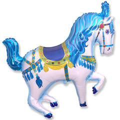F Мини-фигура, Цирковая лошадь (синяя), 14''/36 см, 5 шт.