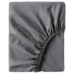 Простыня на резинке IKEA BRUKSVARA (БРУКСВАРА), Темно-серый, 120х200 см