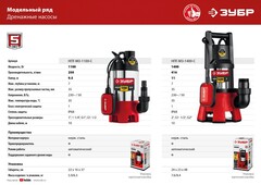ЗУБР 1400 Вт, дренажный насос для грязной воды, корпус - нерж. сталь (НПГ-М3-1400-С)